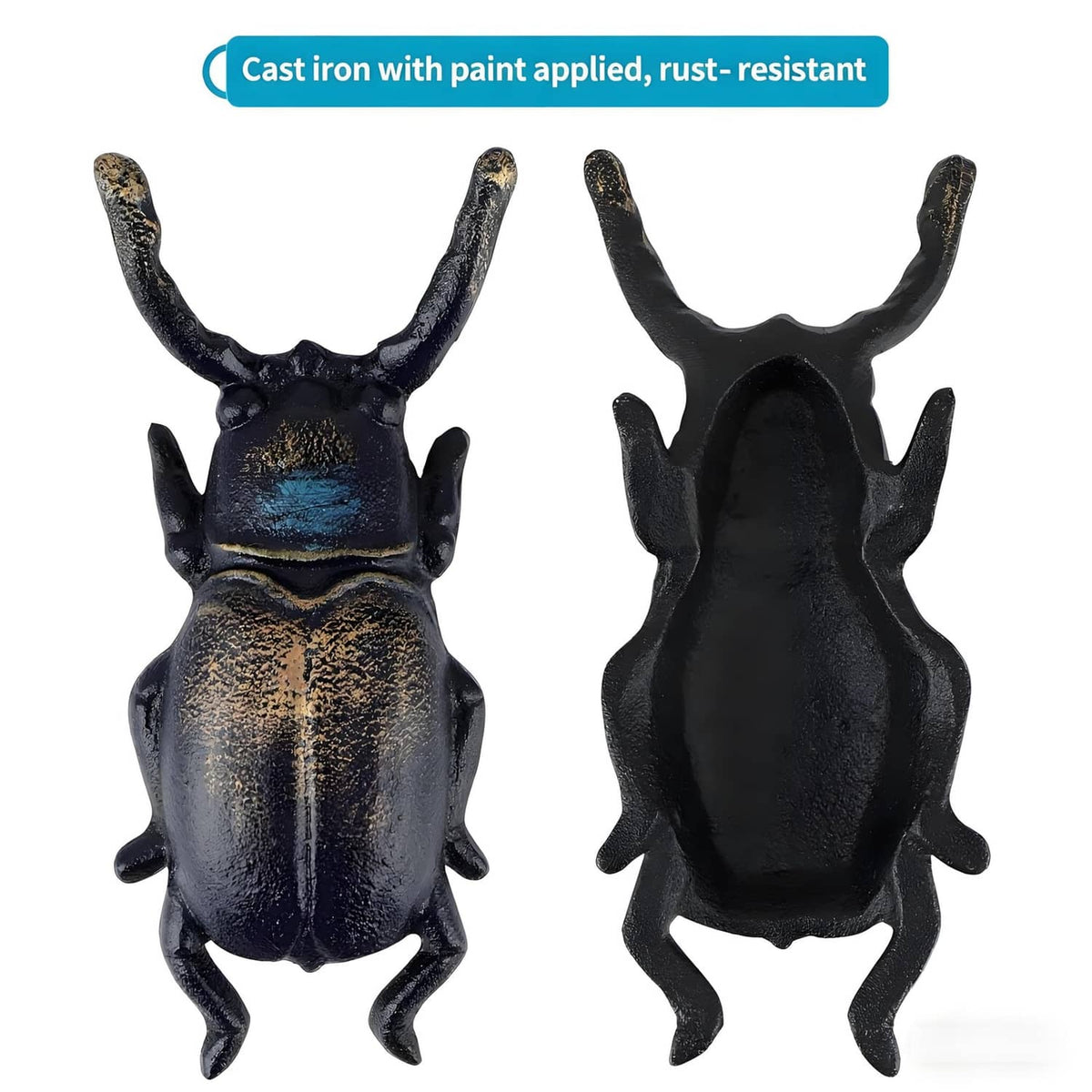 Cast iron beetle shoe remover with curved front arms and raised side leg details