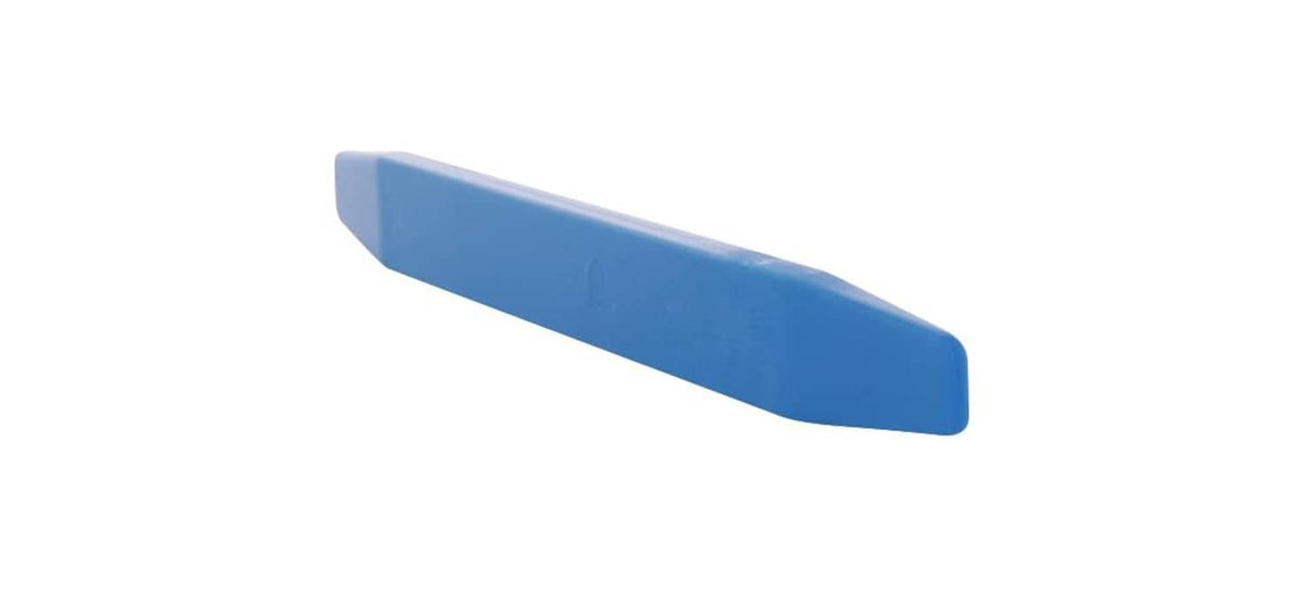 Blue windshield stick setting tool with rounded rectangular end