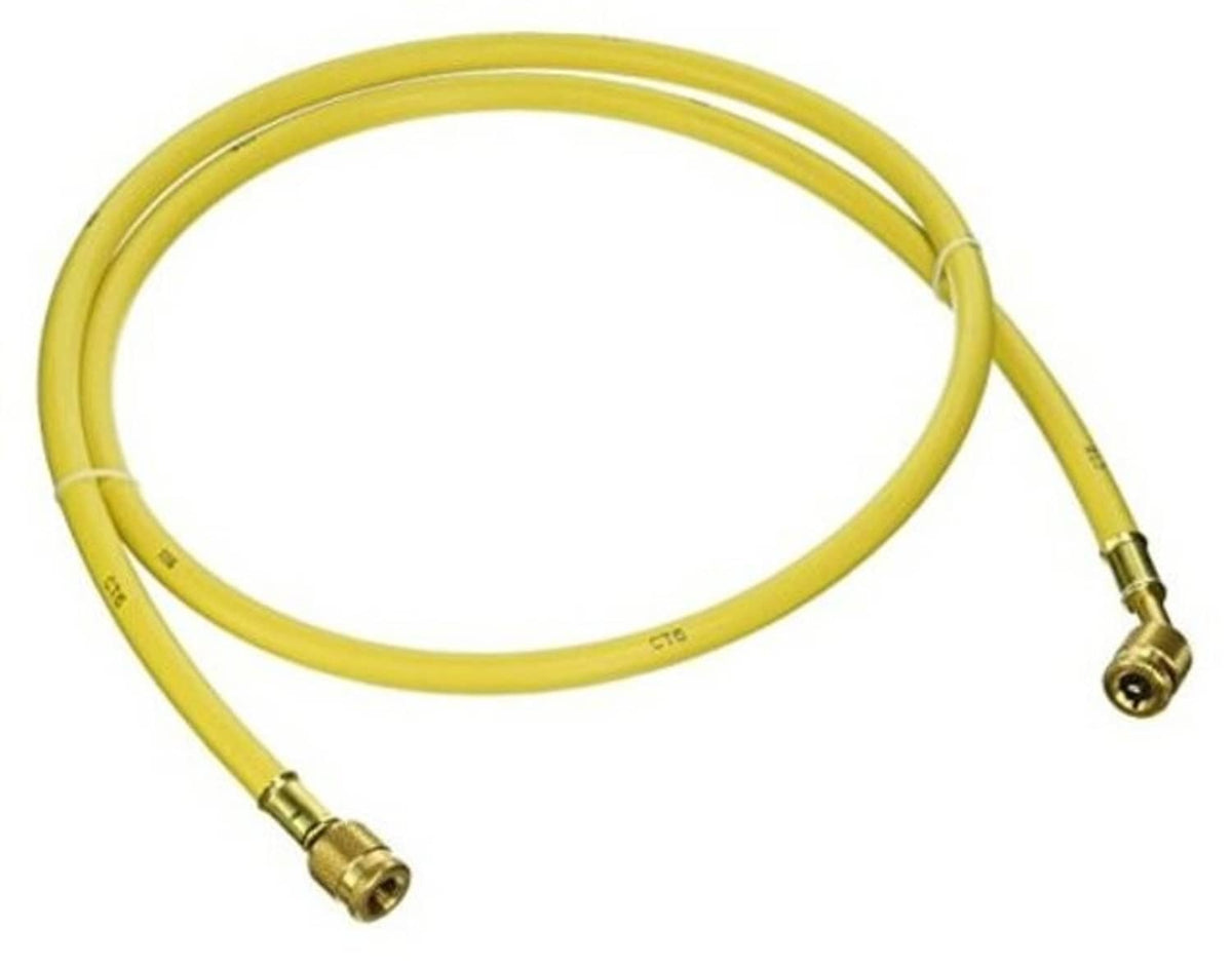 Yellow 60-in hose with brass couplings at both ends