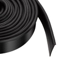 Black rubber shower door bottom seal strip with curved edge profile