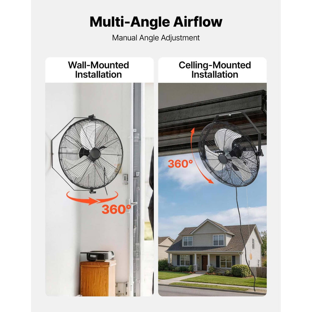 Uimoso wall fan and ceiling fan mounts with 360-degree adjustable airflow