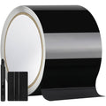 Gloss black vinyl wrap roll with trim squeegee and cutting tool