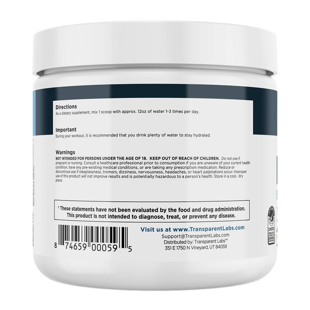 Hydrate electrolyte supplement tub back with directions, barcode, and white lid