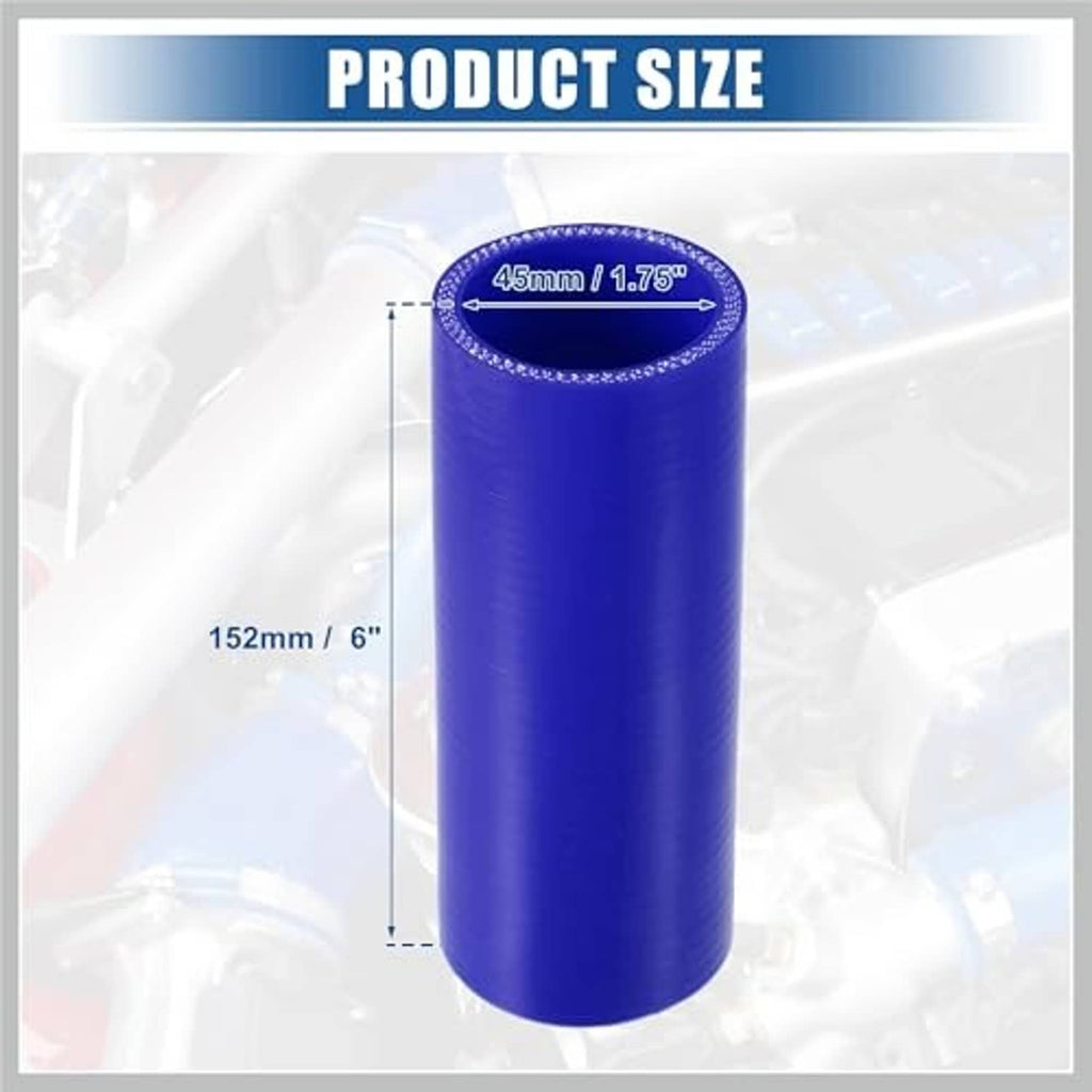 Blue silicone hose coupler, round opening and thick sidewall