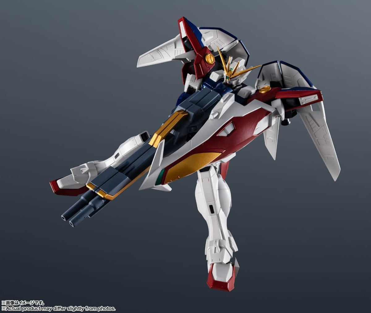 TAMASHII NATIONS Gundam action figure three-quarter view with blue chest core