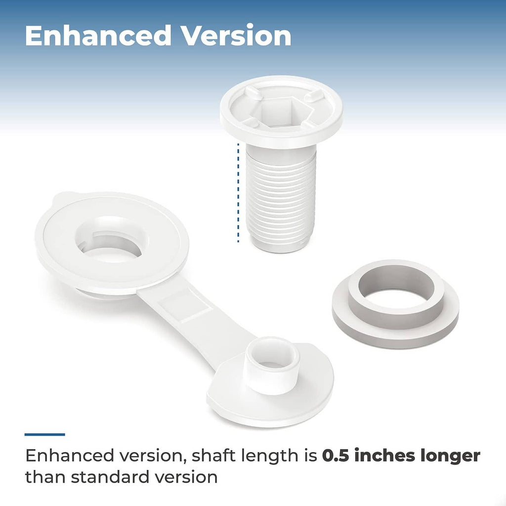 Cooler drain plug assembly, white plastic outlet with gasket and drain cover components