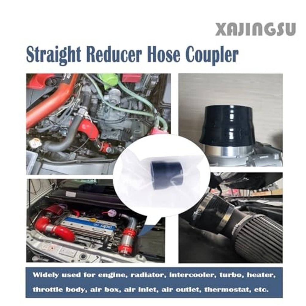 Straight reducer hose coupler adapter used on automotive hose connections, black