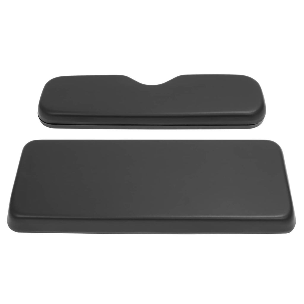 Black rear seat backrest and bottom cushion, stacked front view