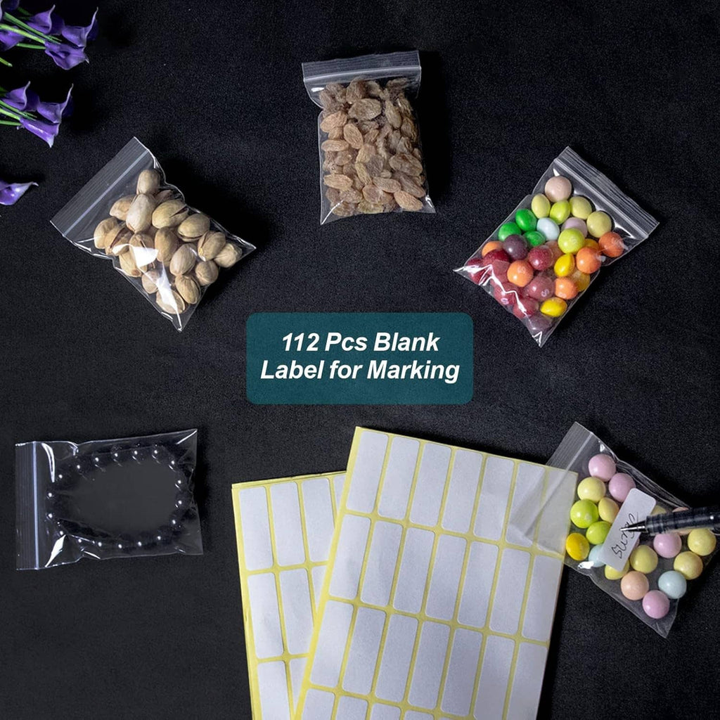 Clear mini zip plastic bags with assorted beads and coin-like parts