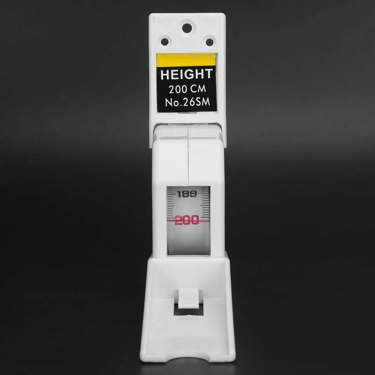 Wall-mounted height measuring meter with scale panel and 200 cm range