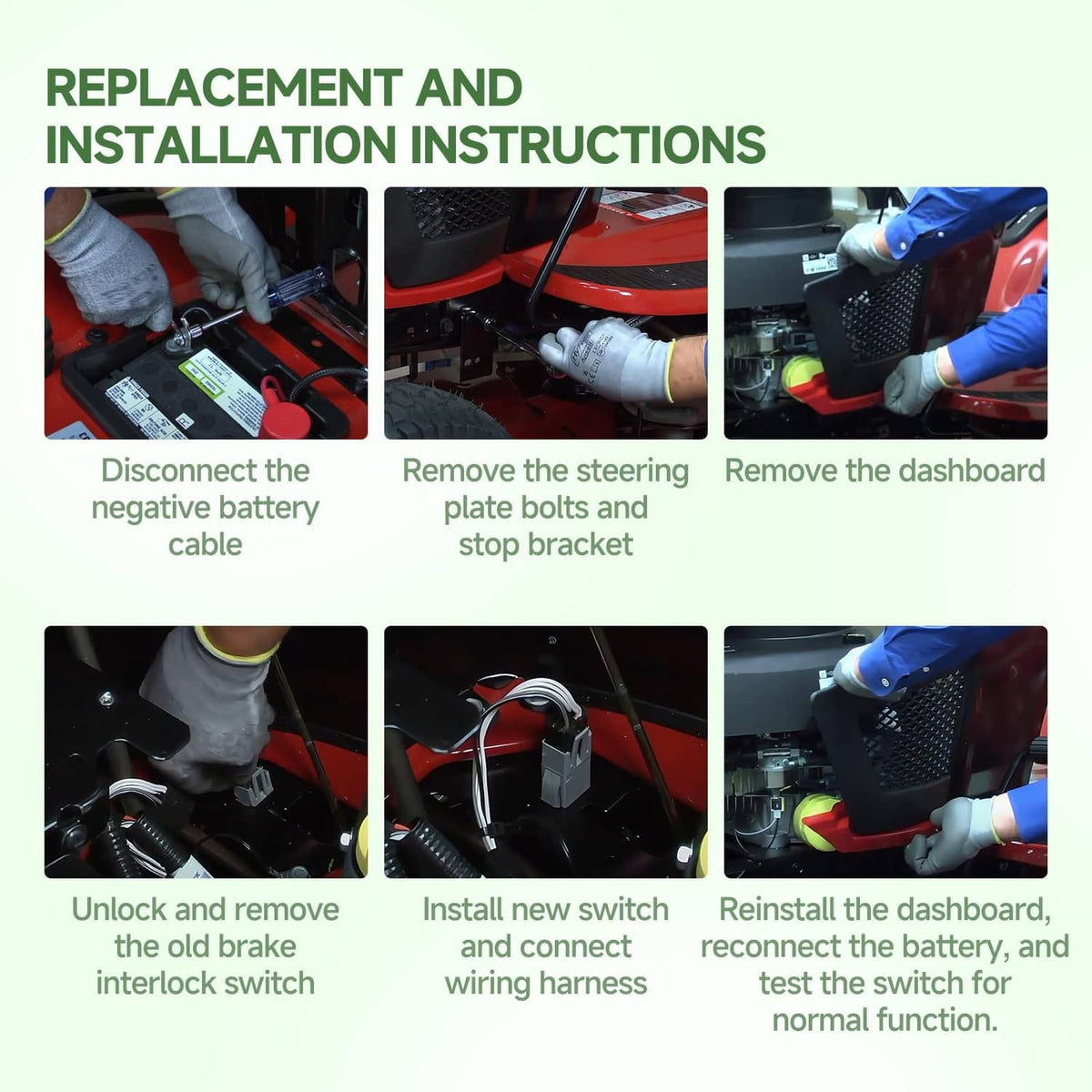 Interlock safety switch replacement and installation instructions with wiring photos