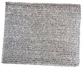 Grey mesh sun shade sail panel with stitched borders and corner grommets