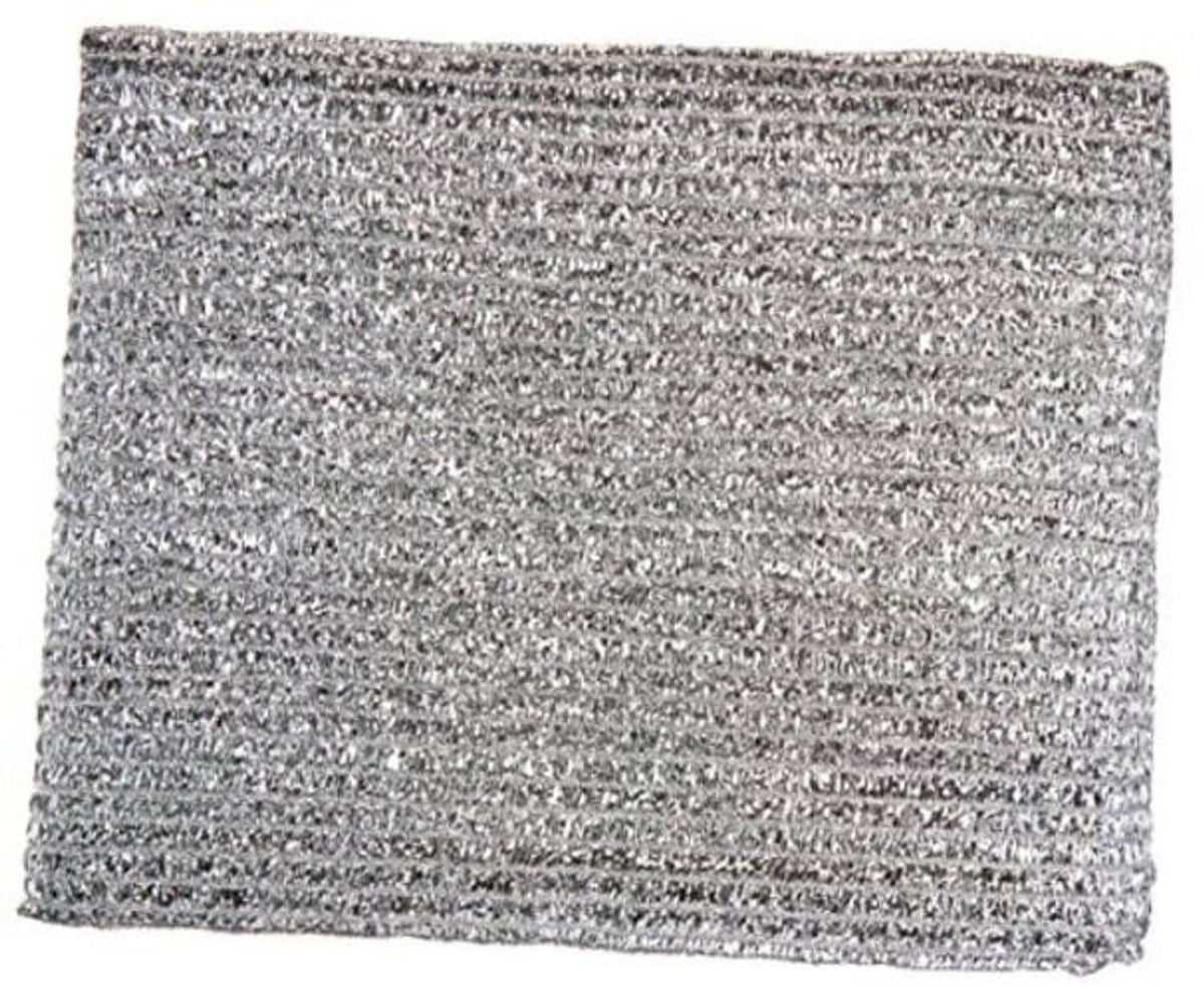 Grey mesh sun shade sail panel with stitched borders and corner grommets