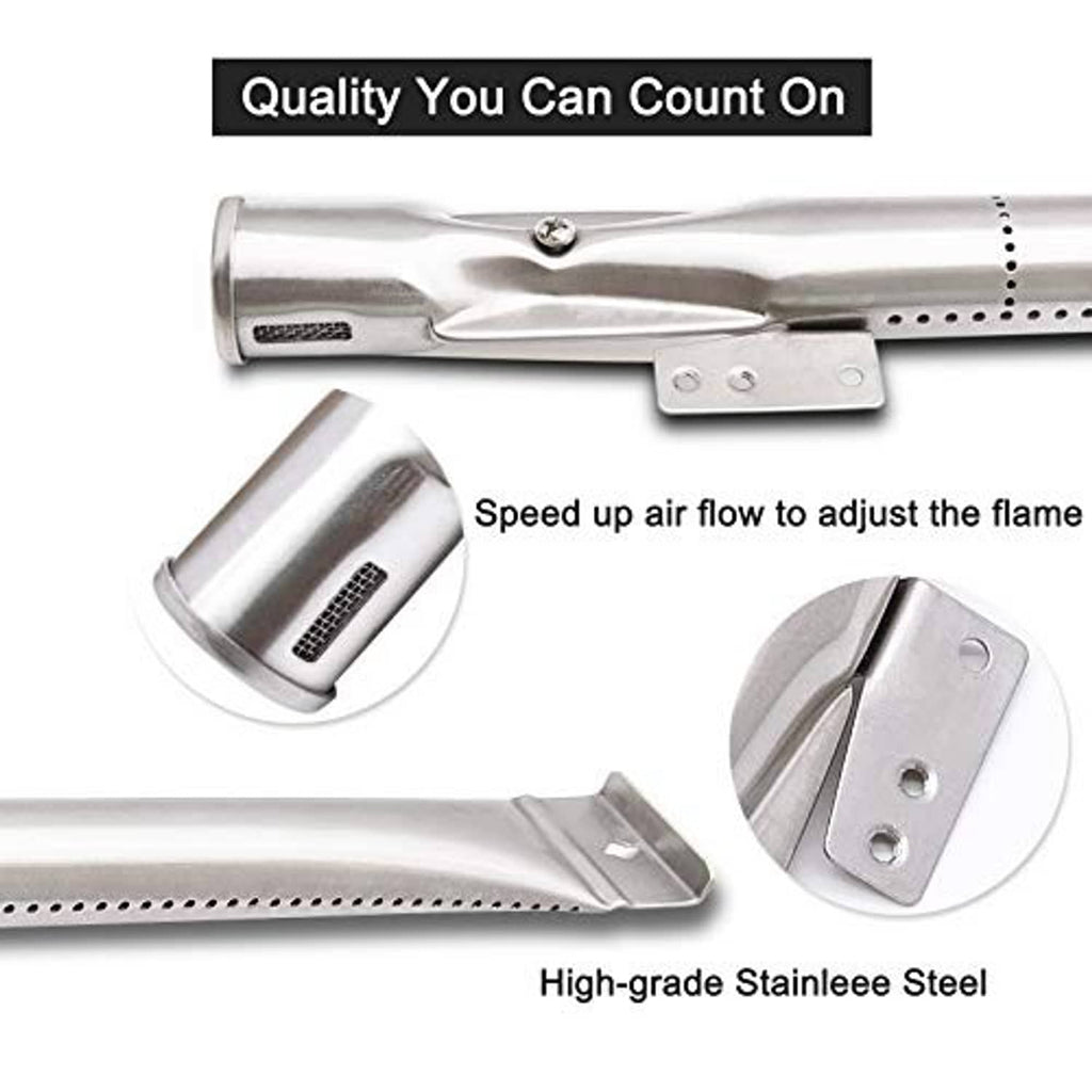Stainless steel burner tube with speed air-flow adjustment and mounting bracket