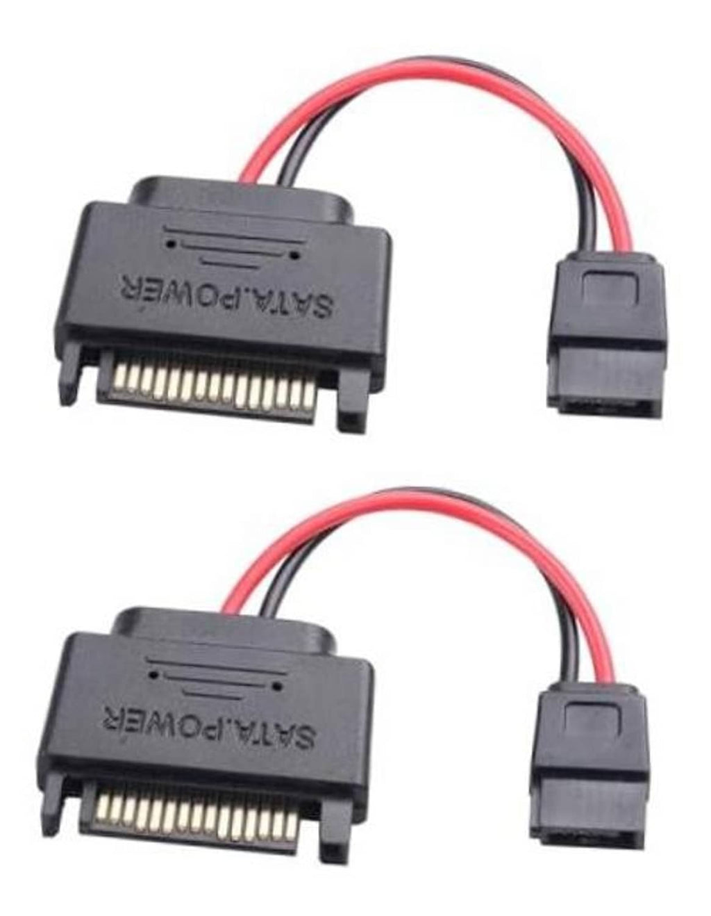 SATA adapter cable: 15-pin male to 6-pin female, red/black leads