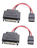 SATA adapter cable: 15-pin male to 6-pin female, red/black leads