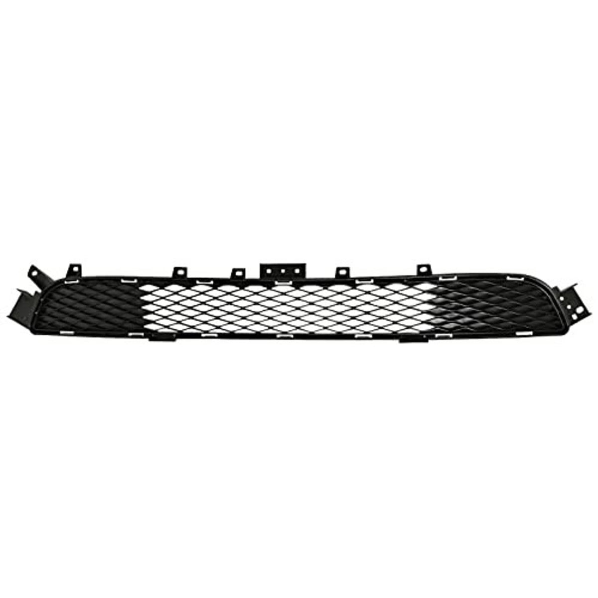 Front bumper grille cover, black mesh insert with center pattern and side supports