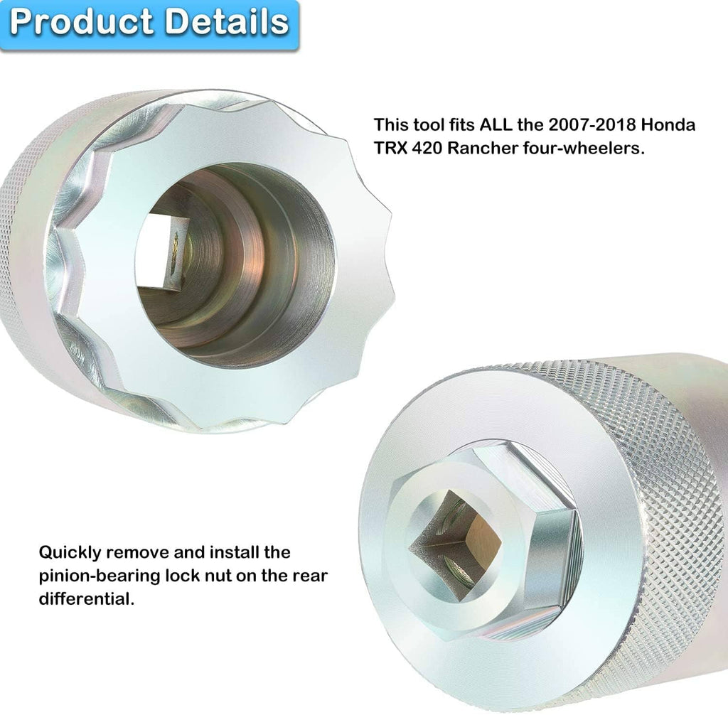64mm rear differential pinion nut socket tool with deep hex socket and knurled grip