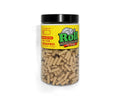 Unbleached brown paper roll-up tubes in clear storage jar with black lid