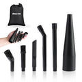 Black micro cleaning nozzle kit with multiple narrow attachments and adapter bag
