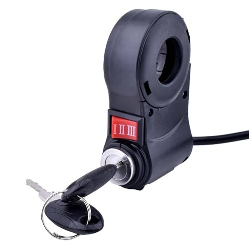 Dark gray speed control key lock switch with three speed indicators and two keys