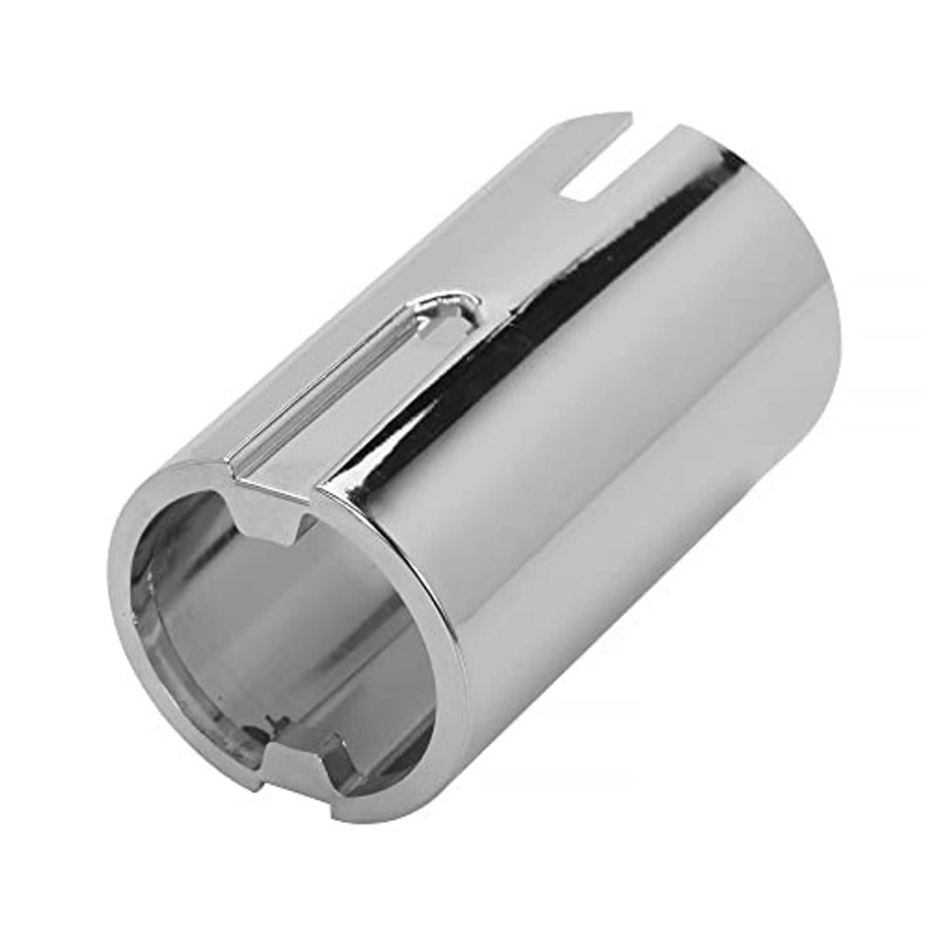 Chrome lower shift knob cover, angled underside view with mounting latch slot