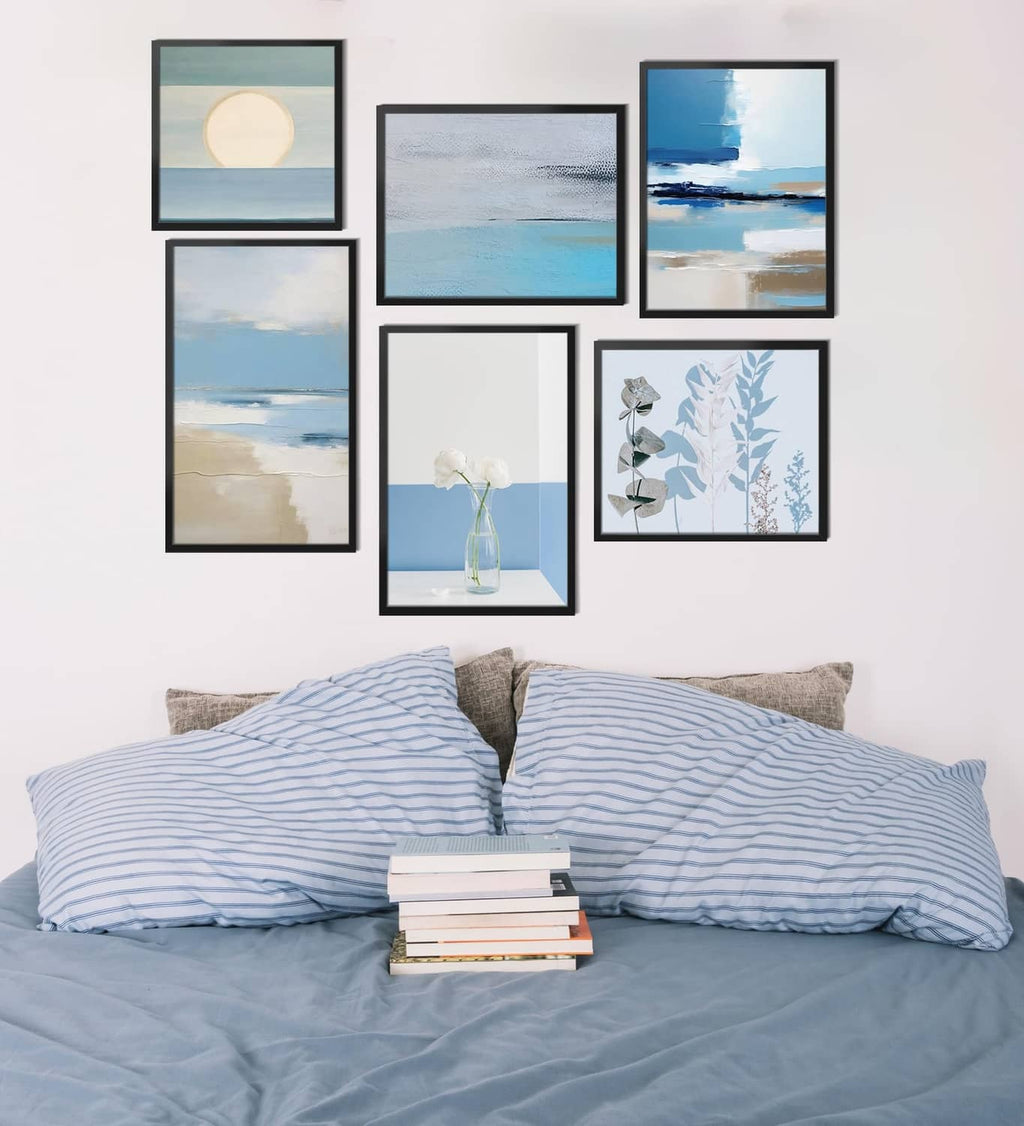 Black 14x22 picture frames arranged in a grid, for multiple framed photos