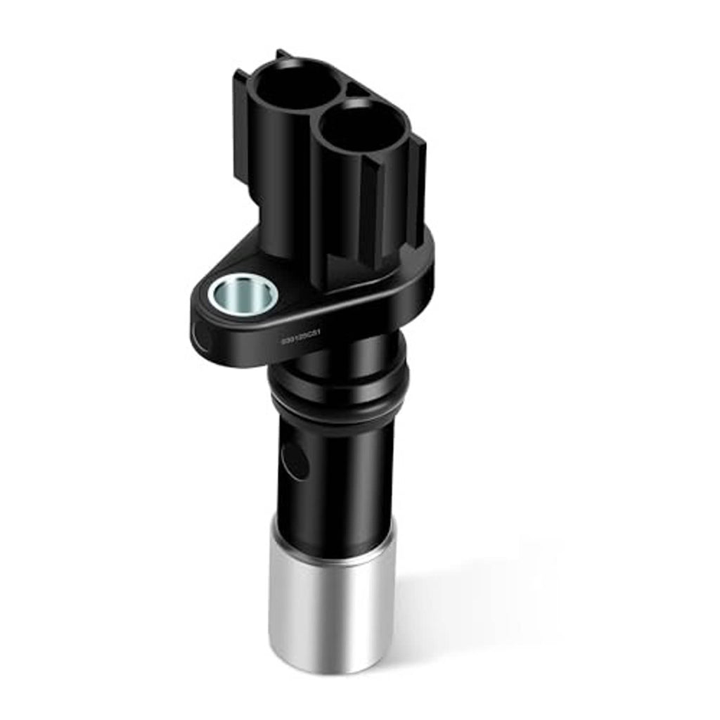 Crankshaft position sensor with black plastic body and silver metal lower section