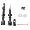 Presta bicycle valve stems set: black stems, caps, washers, L tool