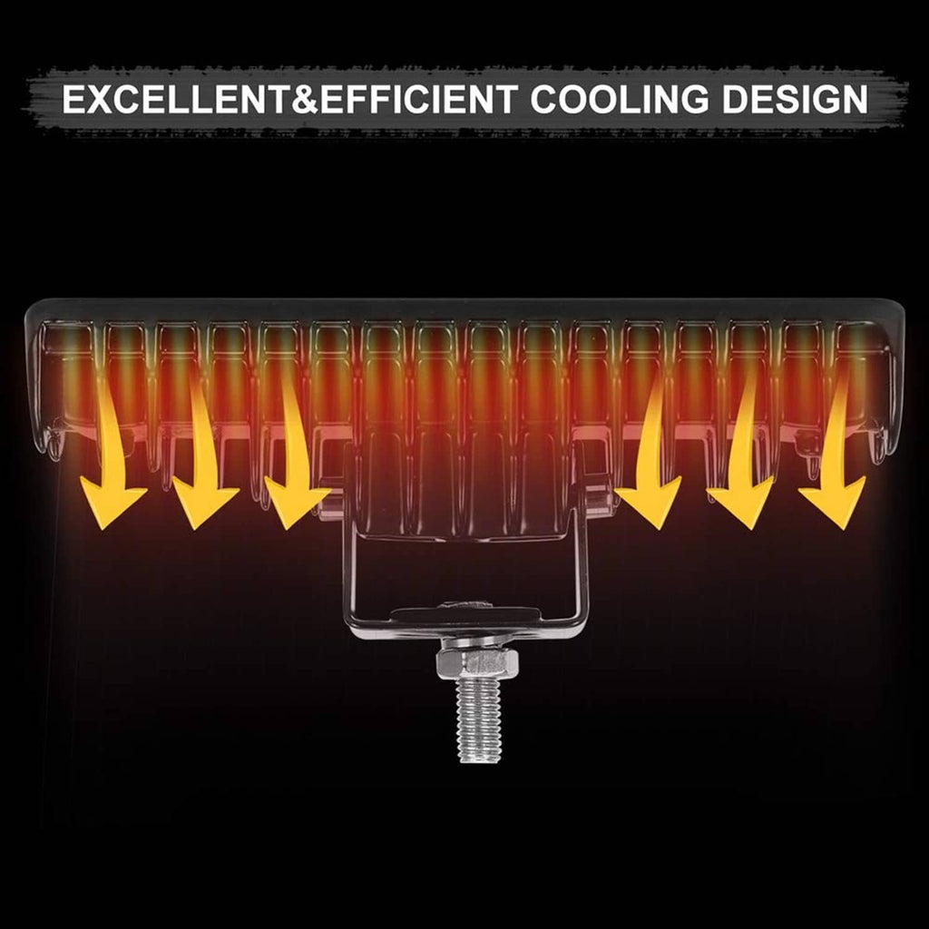Slim rectangular LED light bar with heat-dissipation fins and bright LED array