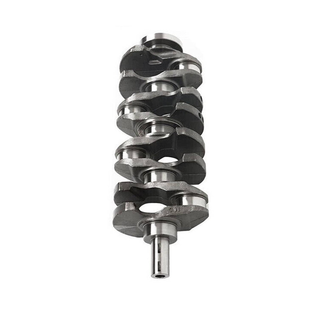 Engine crankshaft assembly with machined journals, silver and dark gray