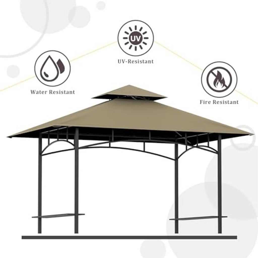Khaki replacement canopy top-only cover with UV, water, and fire resistance