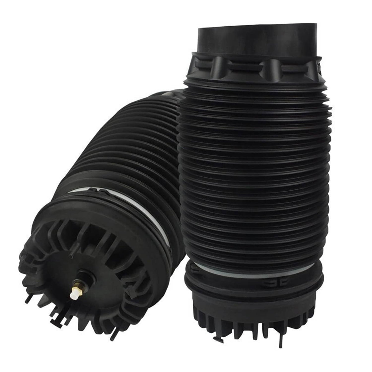 Pair of black rear air suspension spring air bags with valve and connector