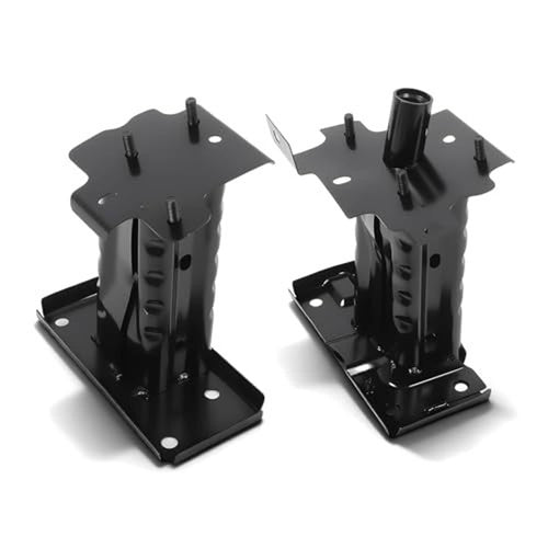 Pair of black front bumper mounting brackets with tall posts and base plates