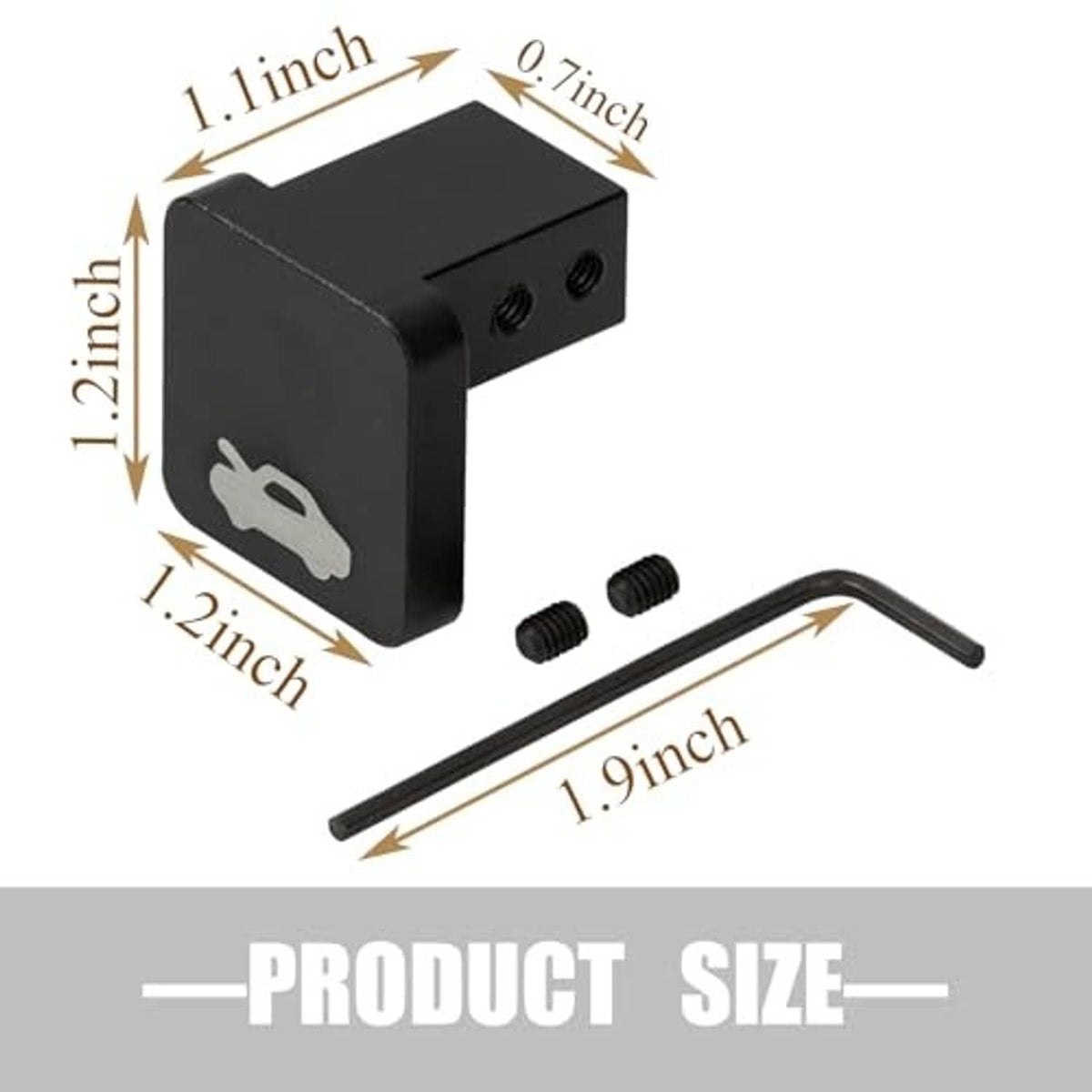 Black hood latch release handle cable repair kit with screws and L-shaped hex key