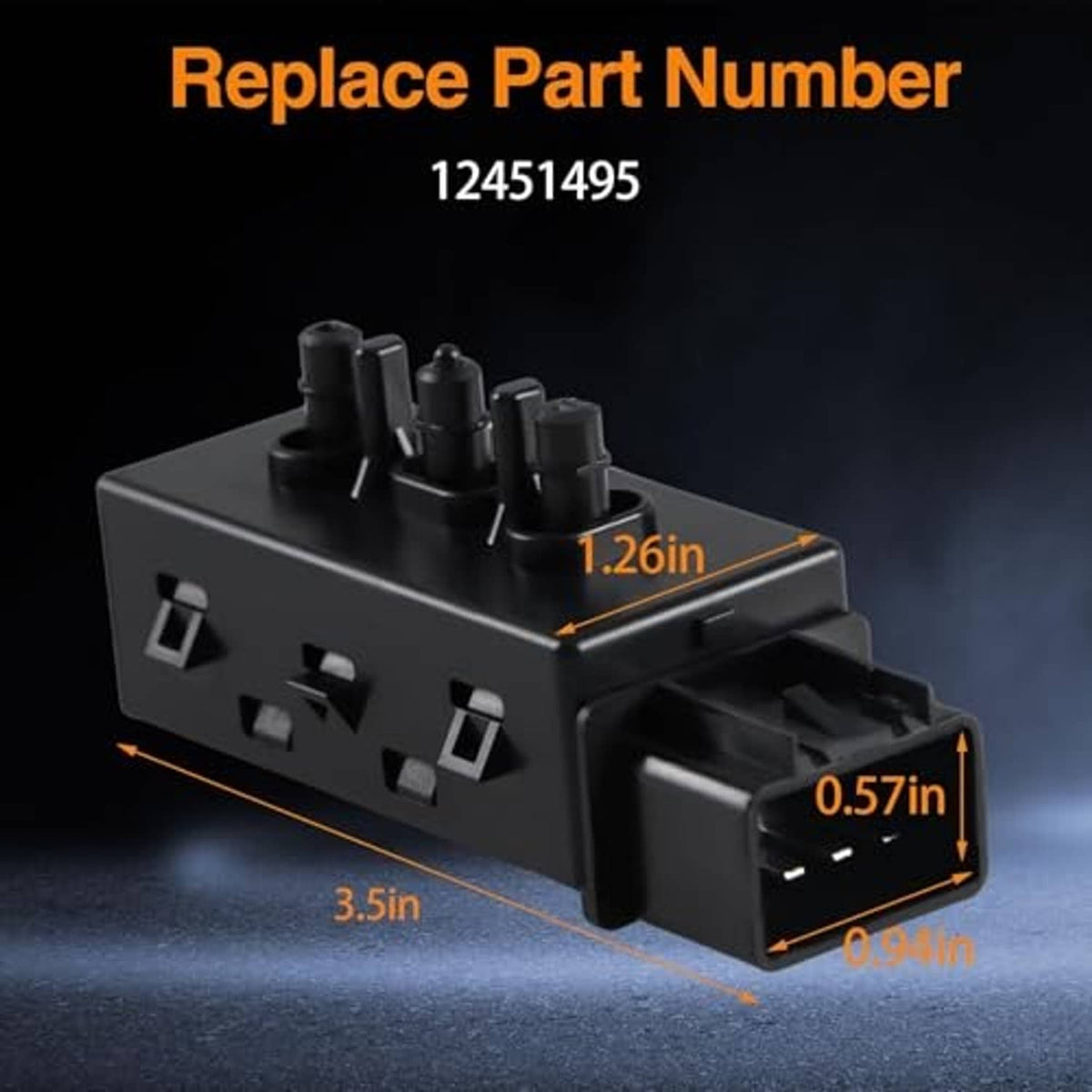 Black 6-way seat adjuster switch module with side plug and multi-pin terminals