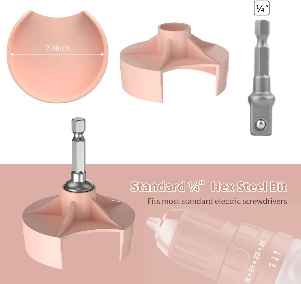 Knitting machine adapter with 1/4-inch hex steel bit and base