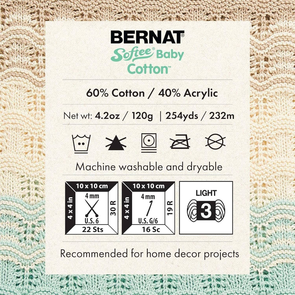 Yarn label on knit fabric: 60% cotton, 40% acrylic; 4.2 oz / 120 g