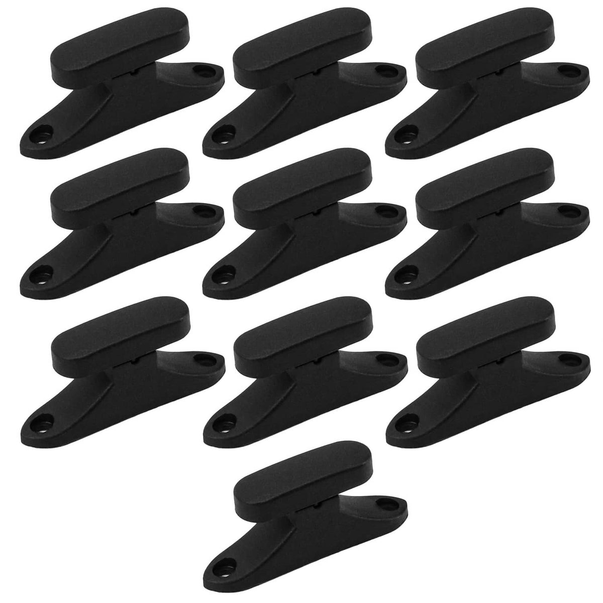 Black ABS violin case bow holders, curved base with screw holes (set of 10)
