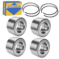Four-piece wheel bearing kit with silver bearings and black circlips