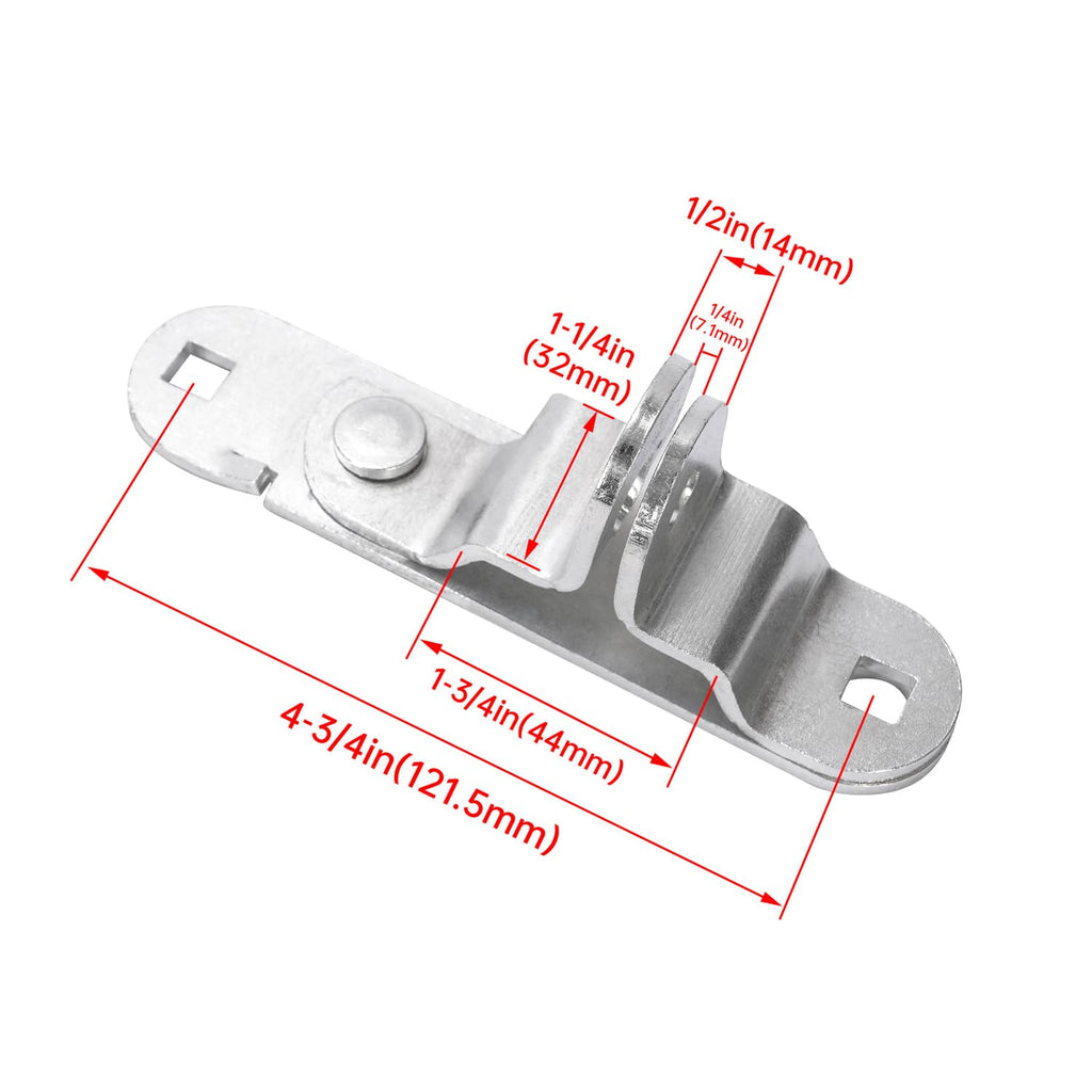 Steel cam latch hasp with base plate and center roller, silver finish