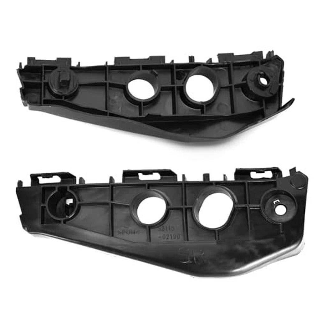 Black front bumper bracket support retainer with round cutouts and mounting points