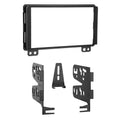 Double DIN stereo mounting kit with black dash bezel and metal brackets