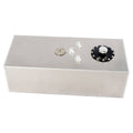 15-gallon silver aluminum racing fuel cell tank with fuel cap and level sender