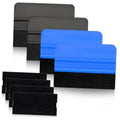 4-pack felt-edge vinyl squeegee tools with black felt and blue plastic blades