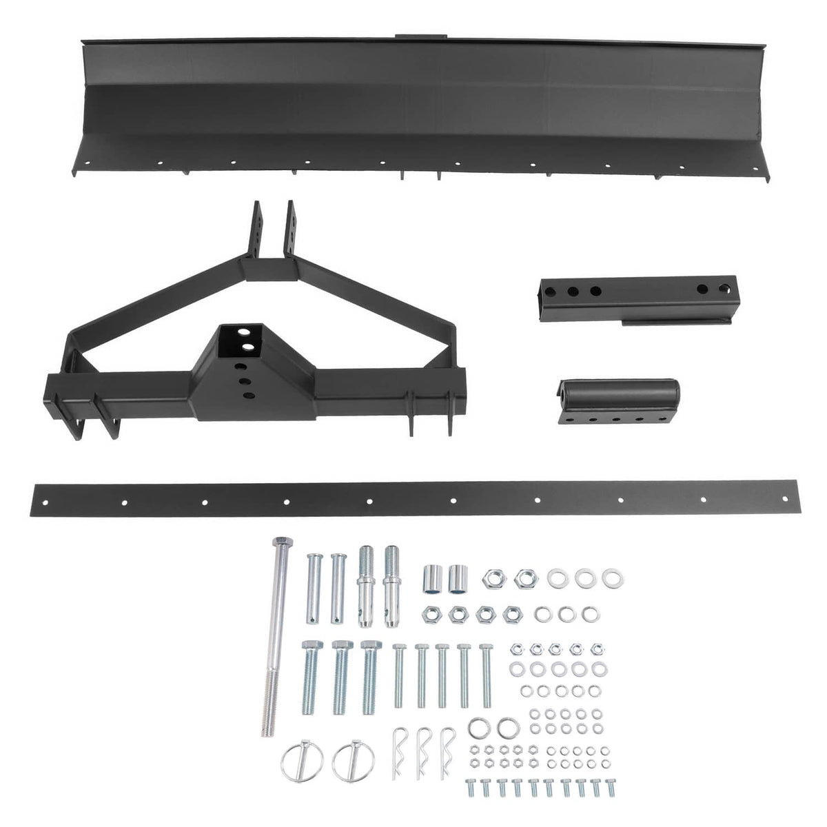 Rear grading blade scraper blade parts kit: black blade, frame, and hardware