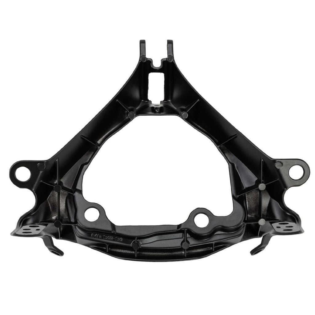 Black upper stay bracket for motorcycle fairing, metal mounting holes and supports