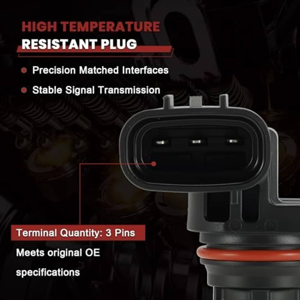 Camshaft position sensor connector plug with visible terminal pins