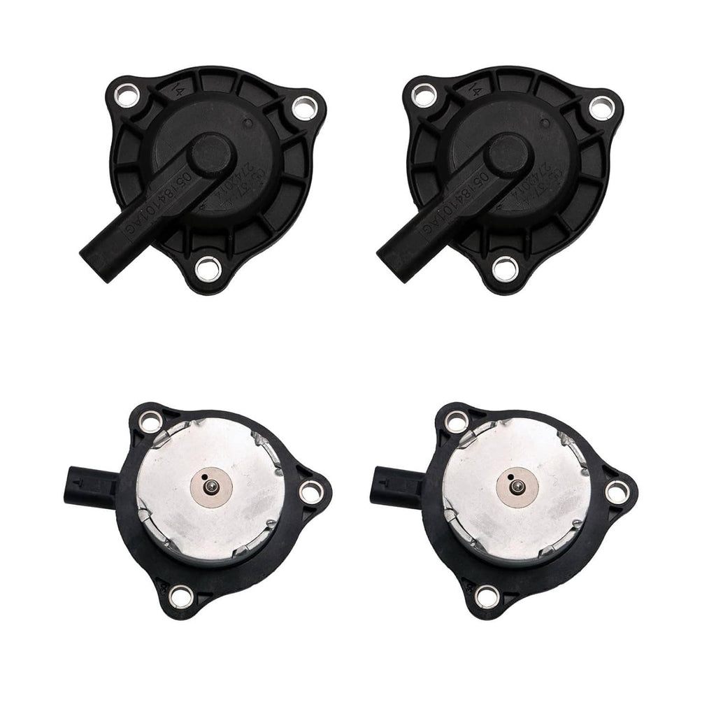 Camshaft phaser actuator cover and hoses, black plastic with mounting holes