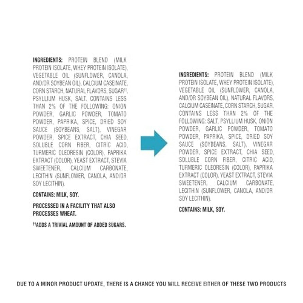 Ingredients and allergen information panel for Quest tortilla style protein chips